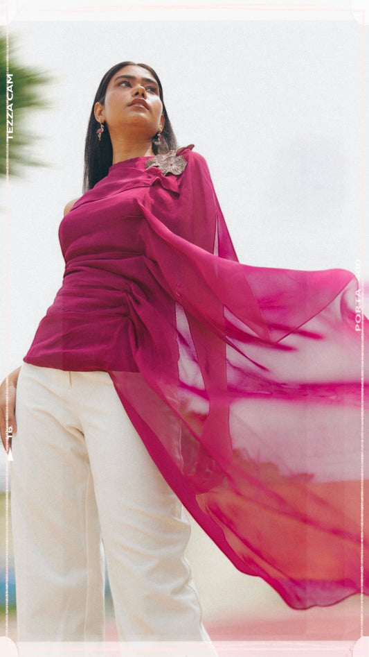 Berry Bloom Drape Top