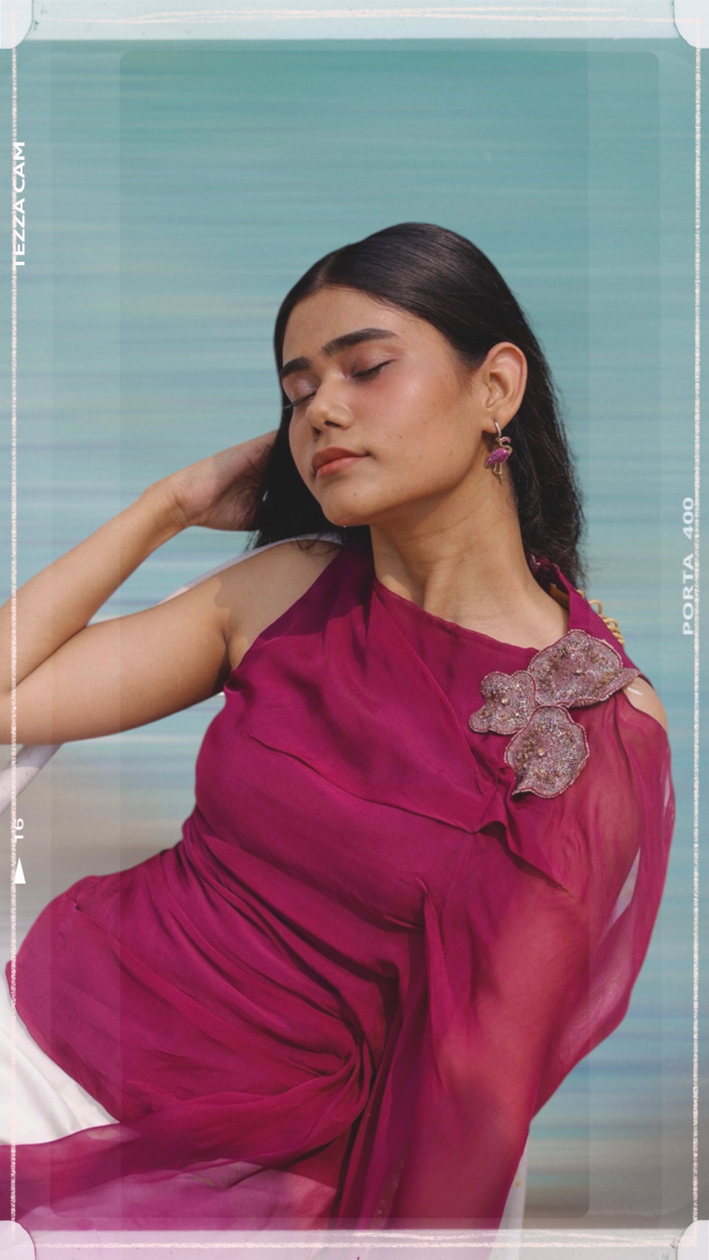Berry Bloom Drape Top