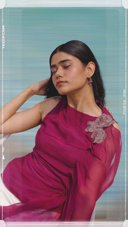 Berry Bloom Drape Top