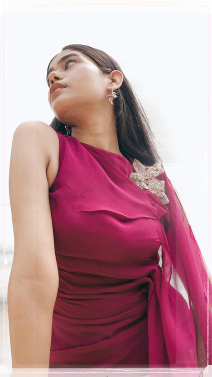 Berry Bloom Drape Top