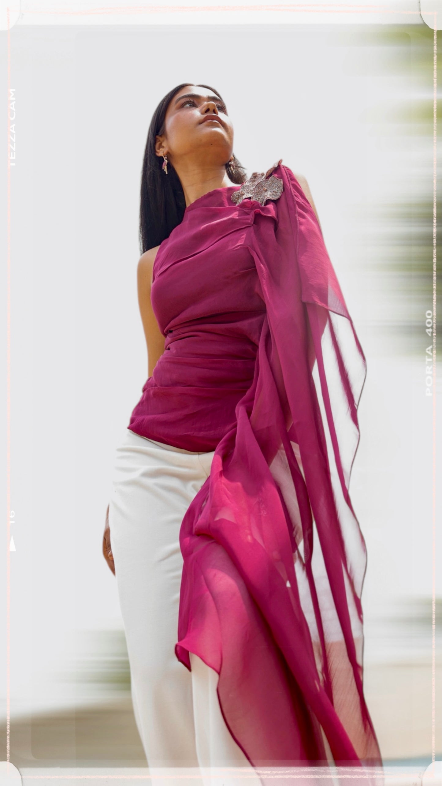Berry Bloom Drape Top