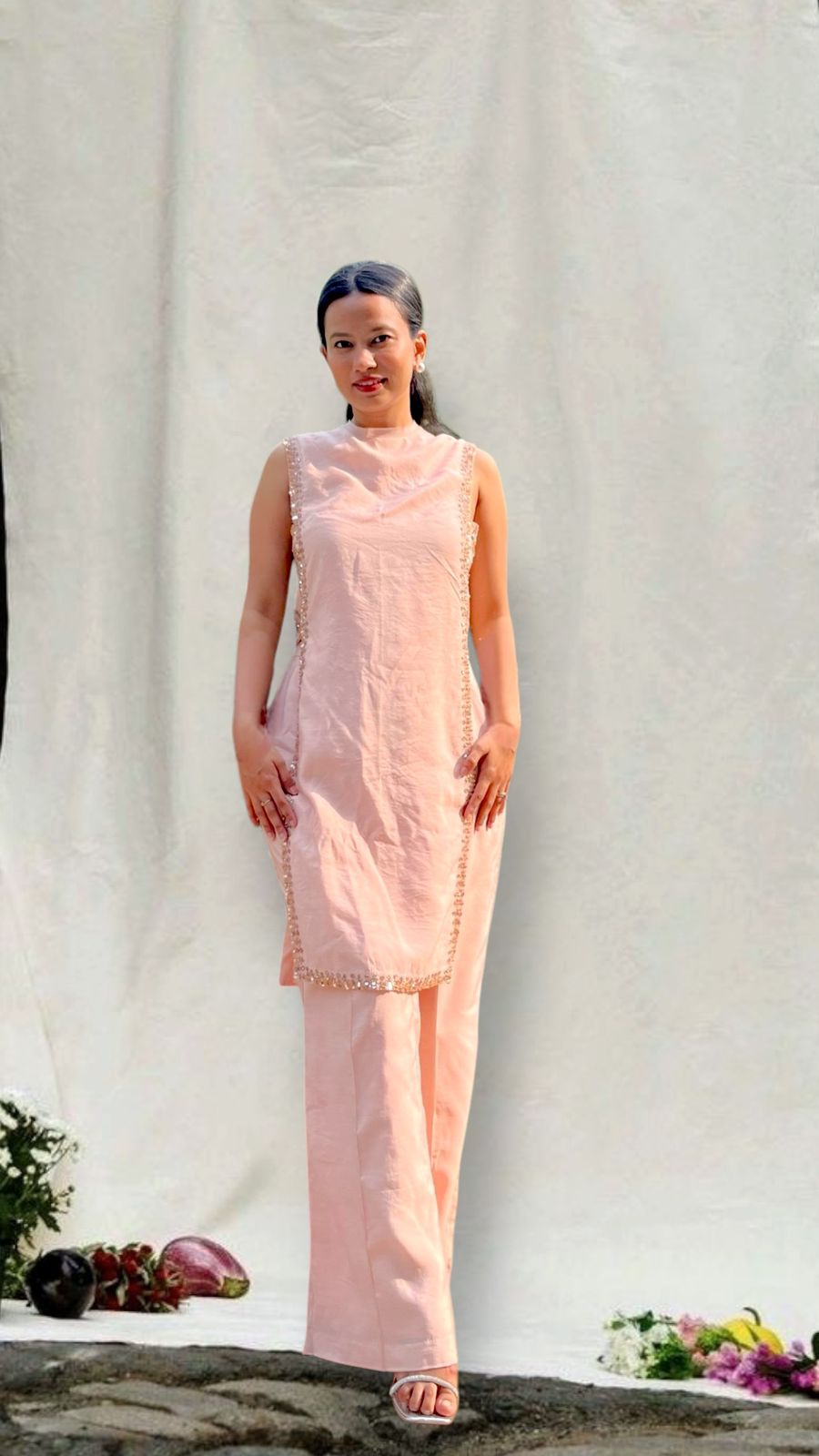 Blush Chanderi Co-ord Set