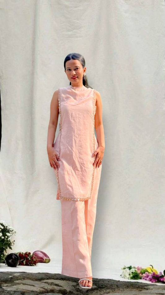 Blush Chanderi Co-ord Set